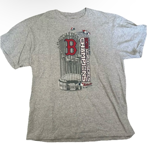 Boston Red Sox 2013 World Series Champions With Trophy T Shirt Size Large - Picture 1 of 3